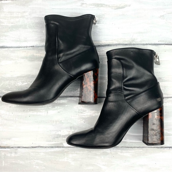 Charles by Charles David Black Chunky Block Heel Boots Trudy Ankle Boot 7.5M - Picture 11 of 16